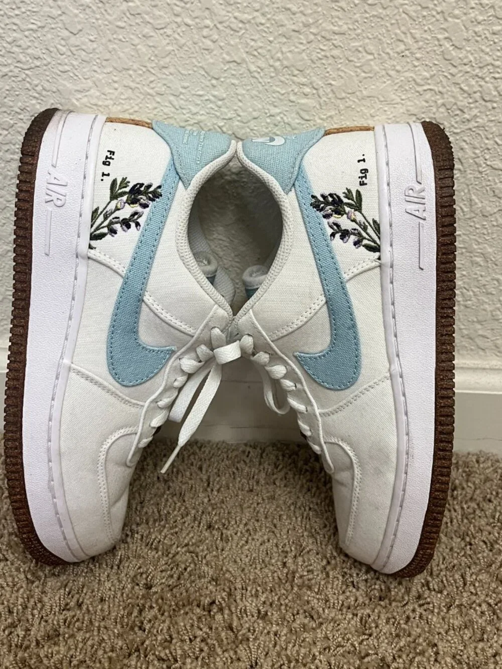 Nike Indigo Cork Air Force 1s